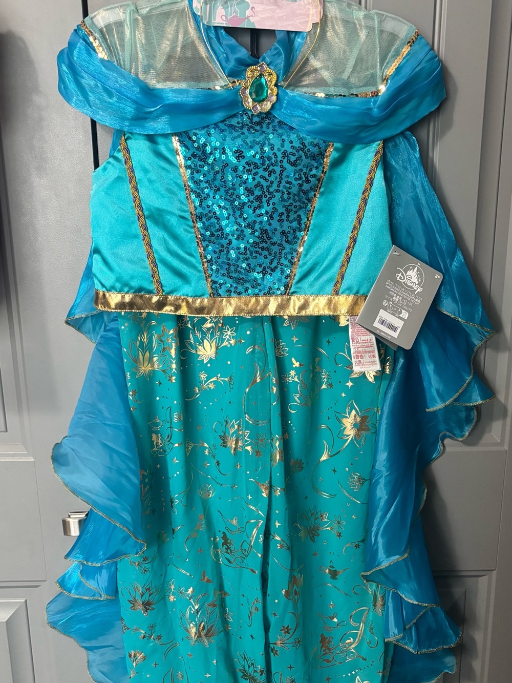 Disney Princess Jasmine Dress with Gold Accents